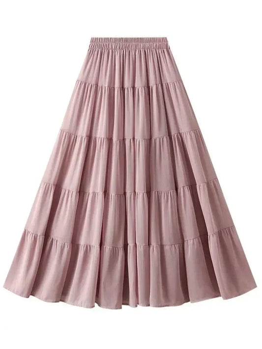 Elegant High Waisted Pleated Skirt -Guocali