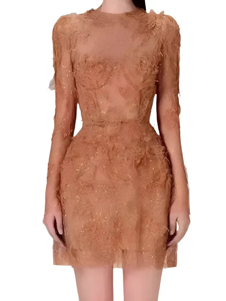 fitted lace wedding dress Petal White Ramie Mini Dress  Colleen Collective