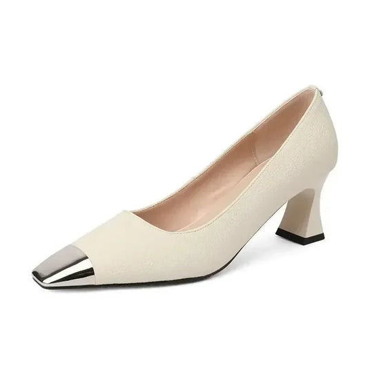 Ladies High Heel Leather Pumps Shoes -Guocali
