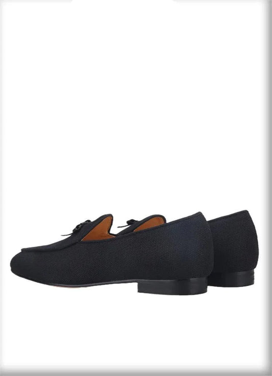 Leather Bow Tie Men Loafers - Men Shoes -Guocali