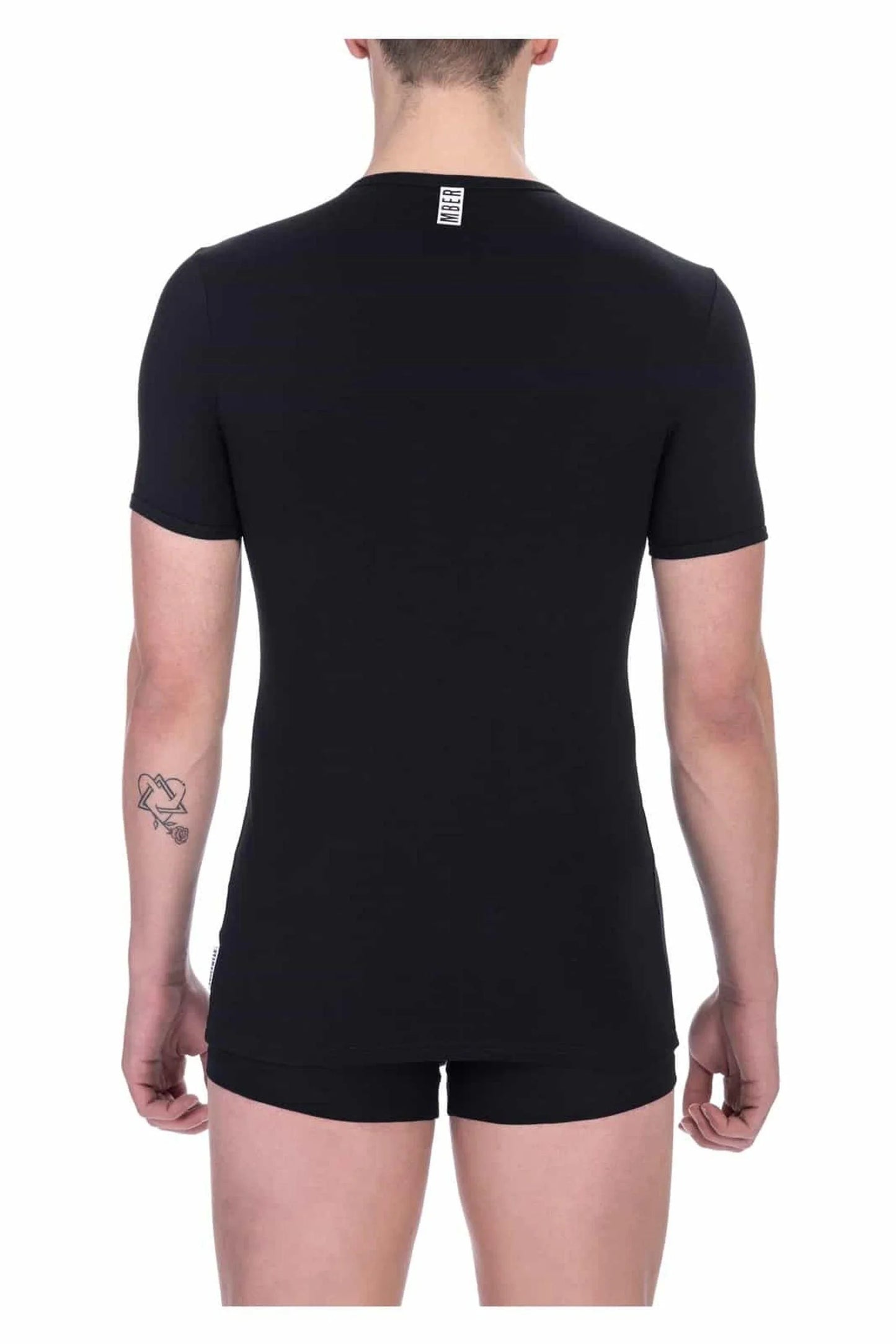 Men Underwear T-Shirts - Stretchable - Short-Sleeves Black -Guocali