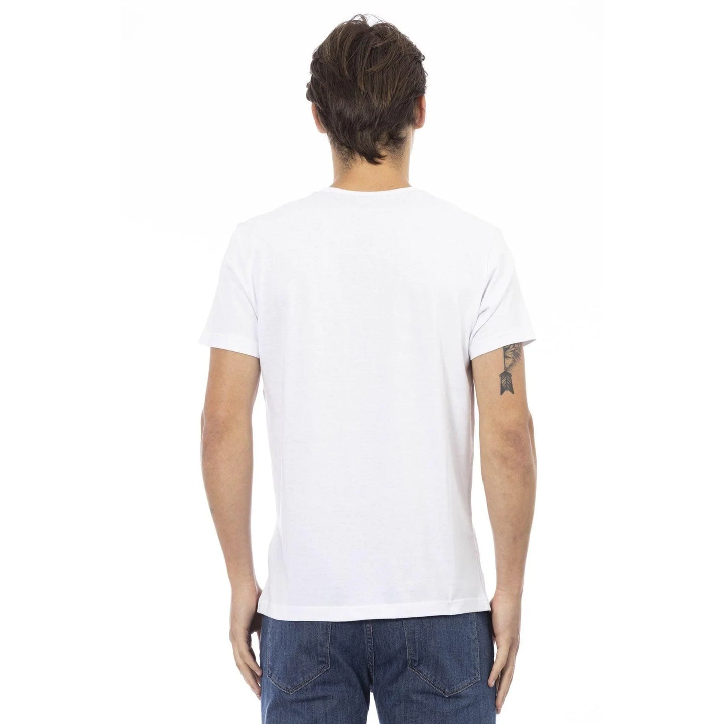 Men V-Neck Short-Sleeves T-Shirt – Breathable - White -Guocali
