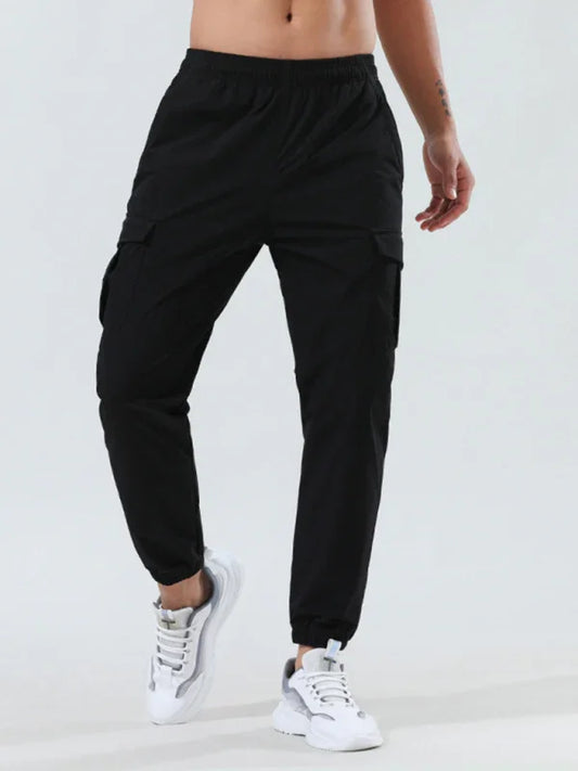 Sporty Men Cargo Pants – Mid Rise Quick-Drying -Guocali