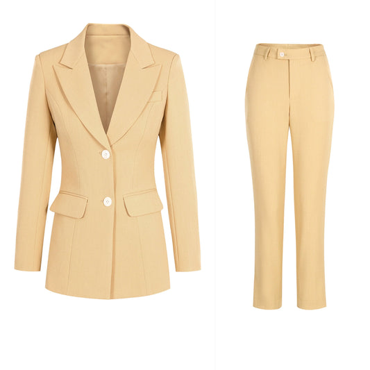 Three Piece Pant Suit - Asymmetrical Vest - Slim Fit Women Trouser Suit -Guocali
