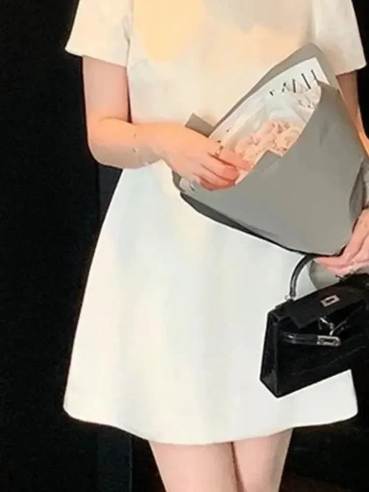 Vintage Studded O-Neck Mini Dress -Guocali