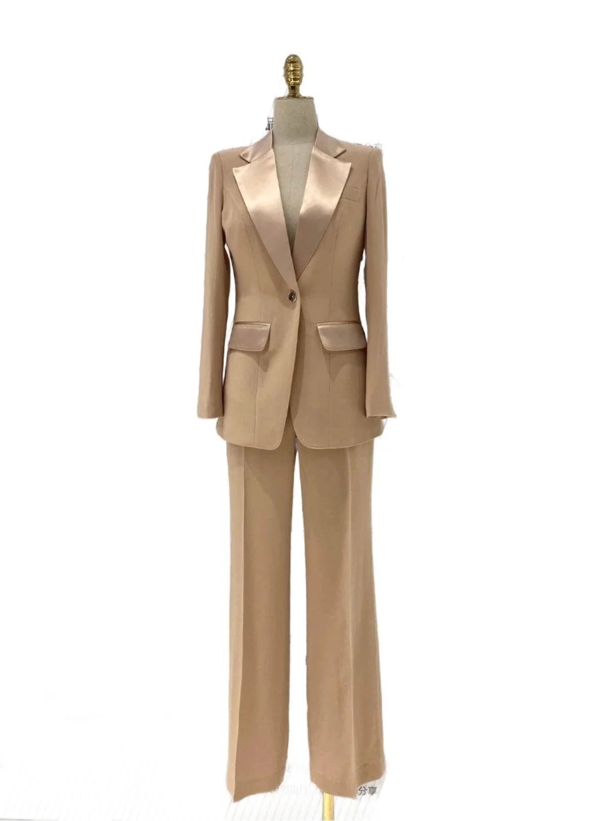 Pant Suit for Women - Solid One-Button Pantsuit Formal