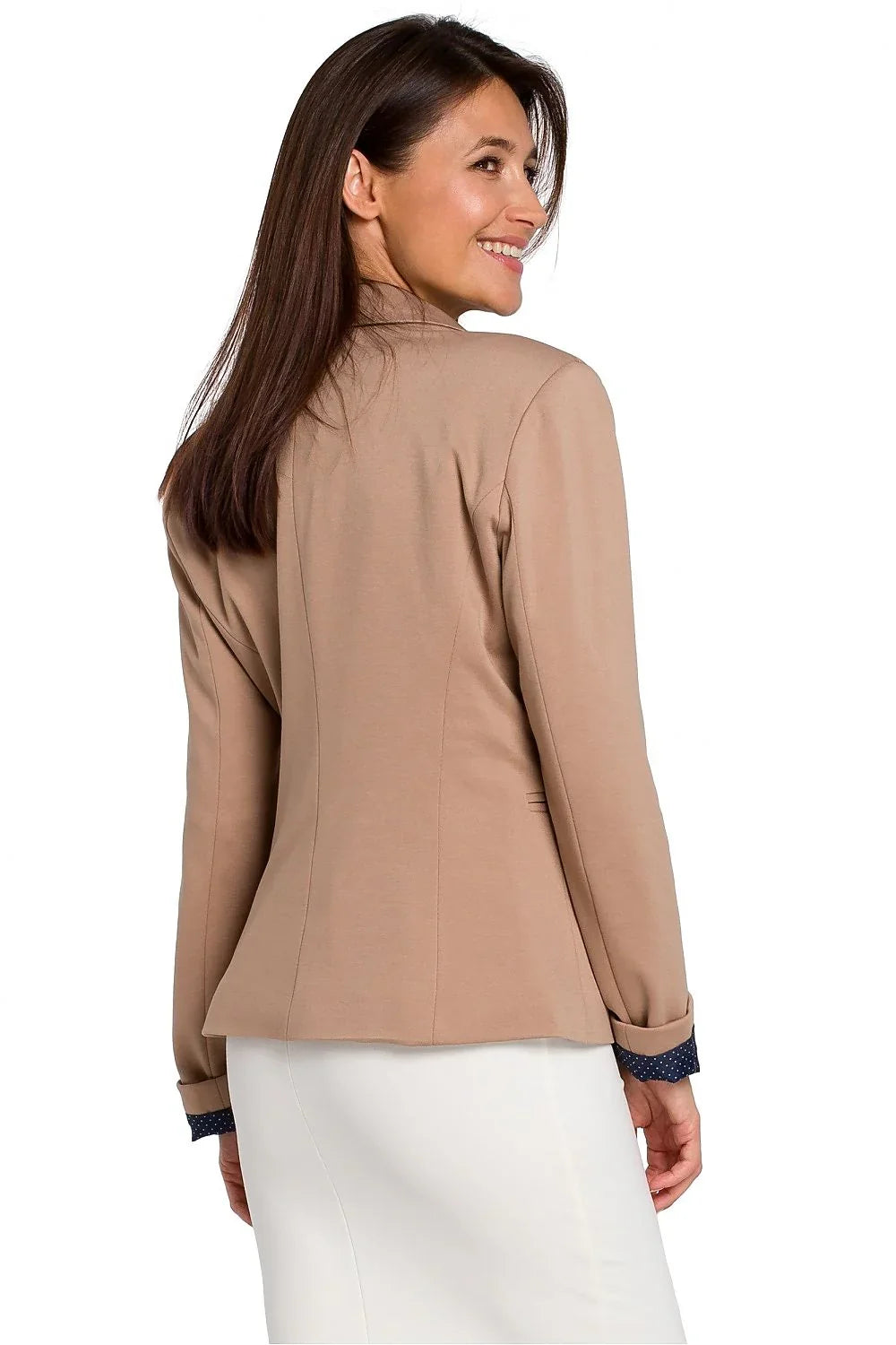 Women Blazer - Breathable - Button - beige -Guocali
