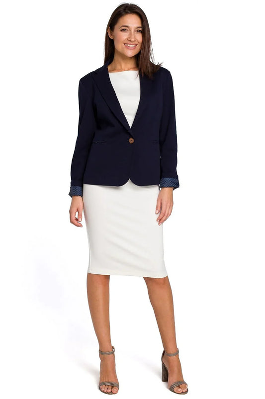 Women Blazer - Breathable - Button - navy -Guocali