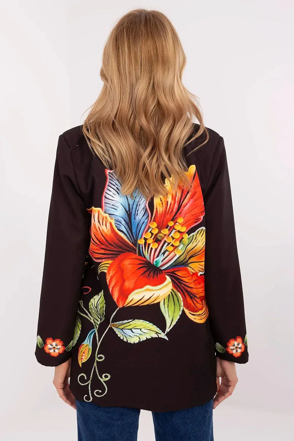 Women Blazer - Lightweight - 1-Button - Black, Multicolor, Orange, Yellow, Green, Red -Guocali