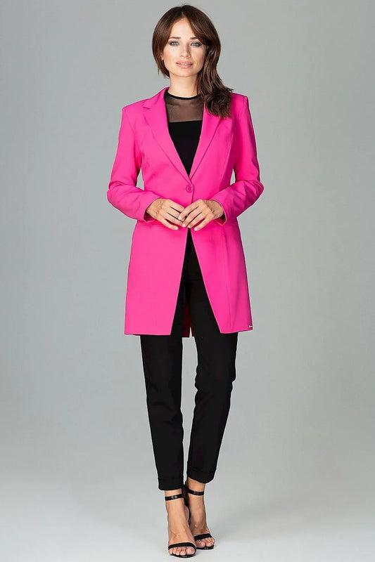 Women Blazer - Lightweight - Button - Pink -Guocali