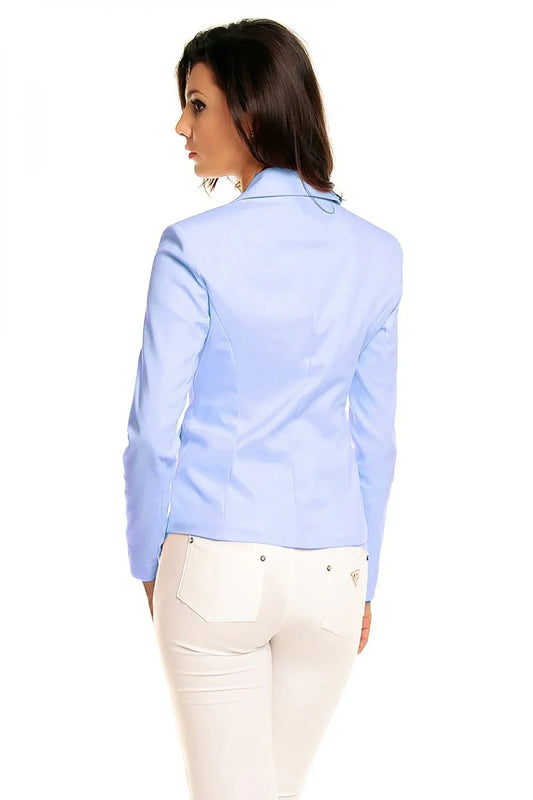 Women Blazer - Stretchable - 1-Button - Blue -Guocali
