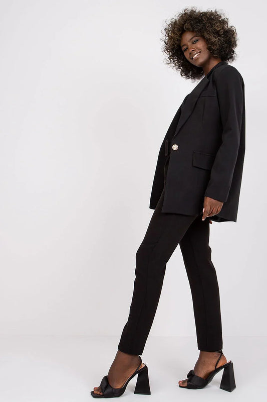 Women Blazer - Stretchable - Button - Black -Guocali
