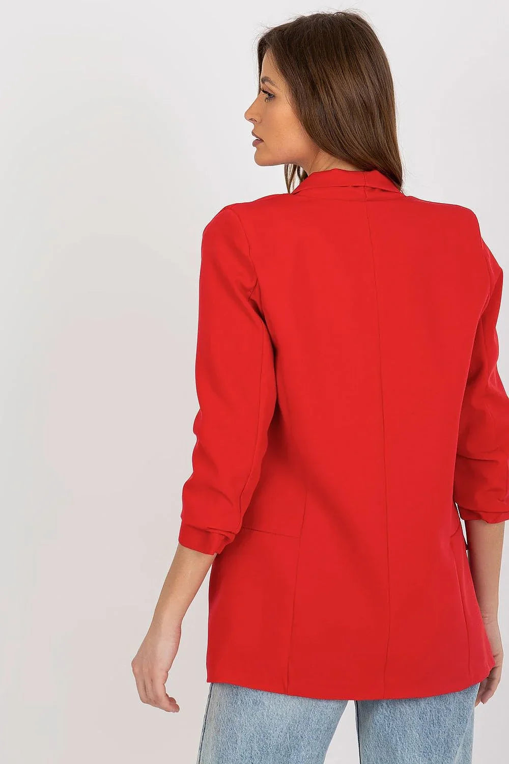 Women Blazer - Stretchable - Slip-On - Red -Guocali