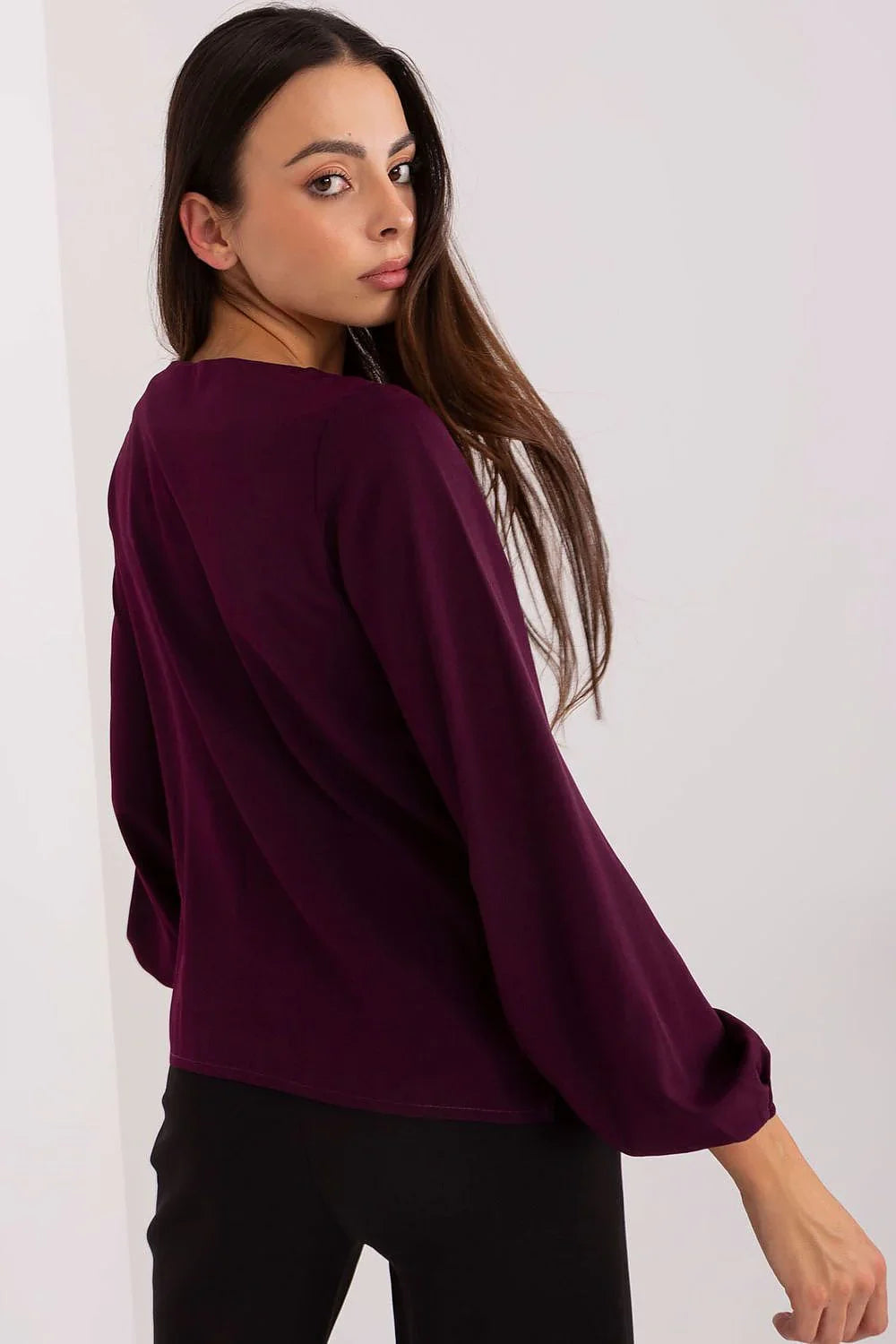 Women Blouse – Stretchable – Long Sleeve - Purple -Guocali