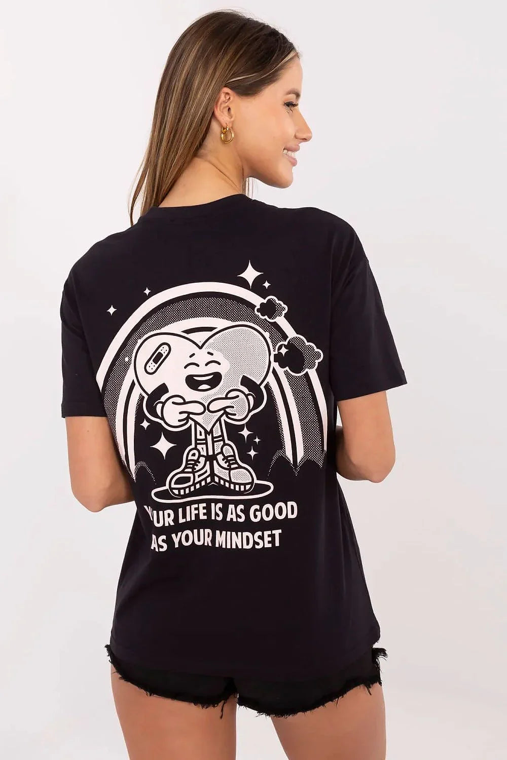 Women Crew-Neck Short-Sleeves T-Shirt – Breathable - Black -Guocali