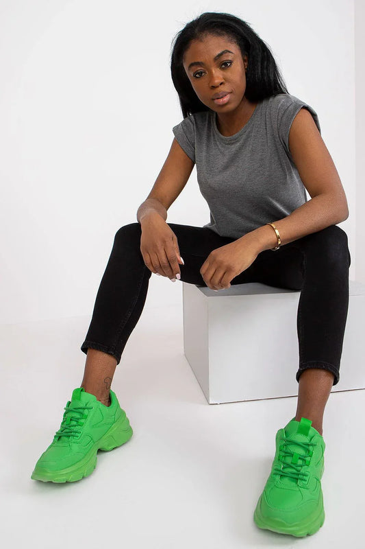 Women Crew-Neck Short-Sleeves T-Shirt – Stretchable - Gray -Guocali