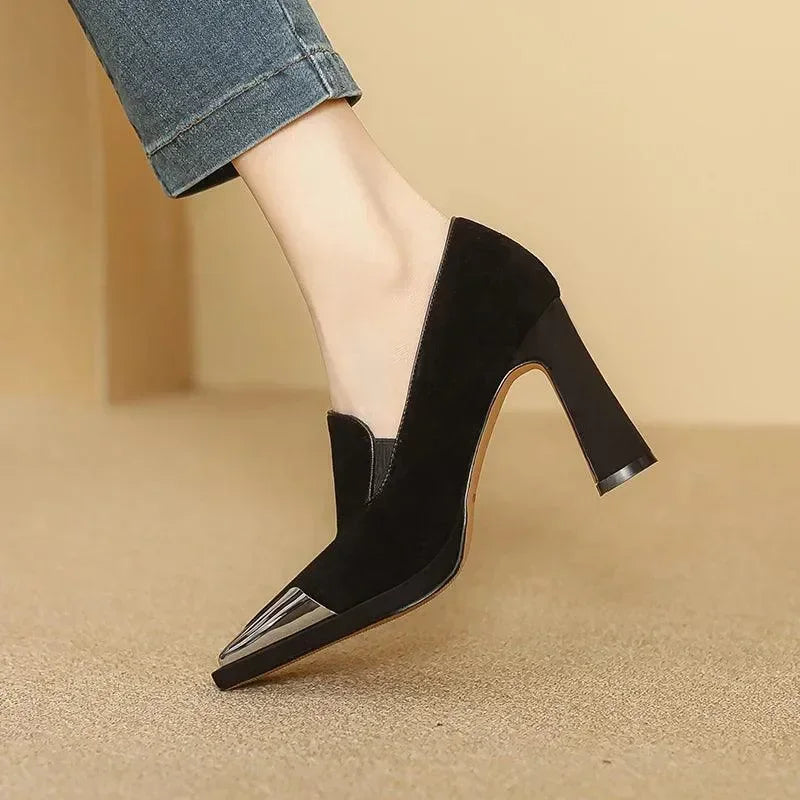 Women’s Suede Leather High Heel Pumps -Guocali