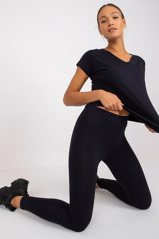 Women V-Neck Short-Sleeves T-Shirt – Stretchable - Black -Guocali