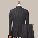 Professional Men’s Suit - Plaid Single-Breasted