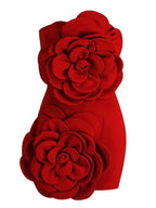 3D Floral Strapless Short Party Dress -Guocali