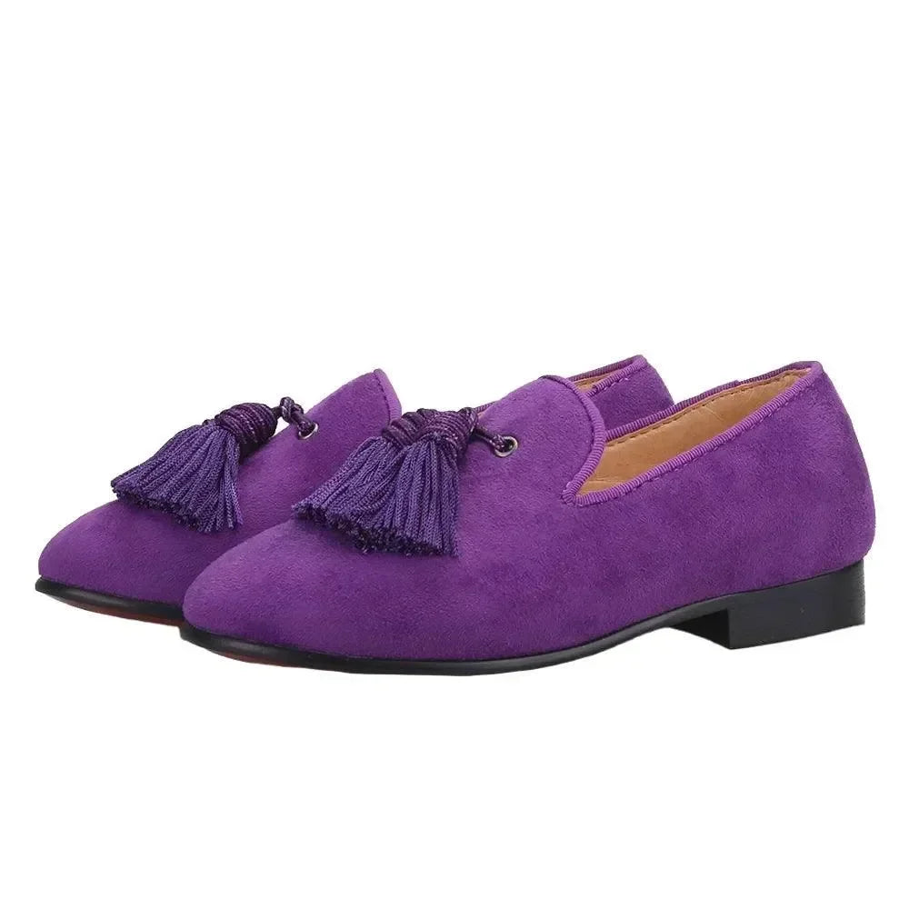 Kids Dress Tassel Loafers - Slip-On Flat Shoes