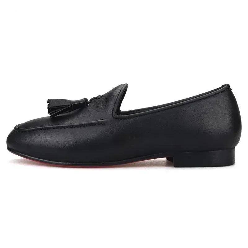 Kids Tassel Dress Loafers - Slip-On Flat Formal Dress Shoes