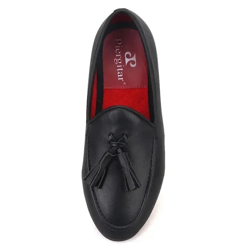 Kids Tassel Dress Loafers - Slip-On Flat Formal Dress Shoes