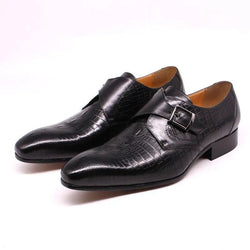 Men Formal Dress Loafers - Buckles Monk Strap Formal Dress Shoes - Guocali