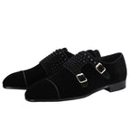 Men Slipper Dress Loafers - Buckles Monk Strap Formal Dress Shoes