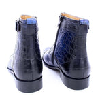Men's Boots - Winter Block Ankle Boots - Leather