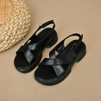 Women Back Strap Block Heel Sandals