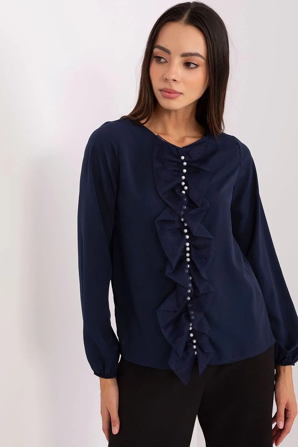 Women Blouse – Stretchable – Long Sleeve - Navy