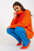 Women Cable-Knit Longline Turtleneck Sweater