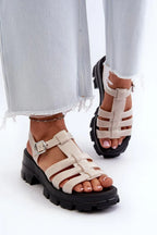 Women Caged Platform Vegan Sandals
