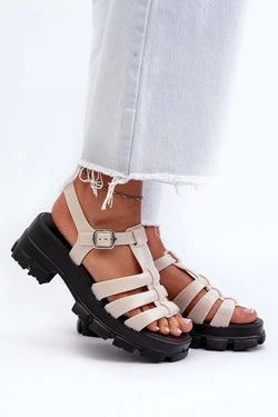 Women Caged Platform Vegan Sandals - Guocali