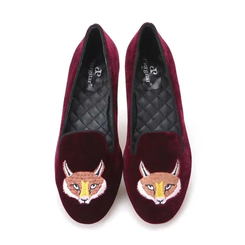 Women Casual Smoking Loafers - Slip-On Flat Shoes