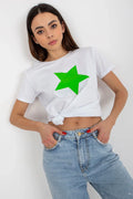 Women Crew-Neck Short-Sleeves T-Shirt – Stretchable, Green