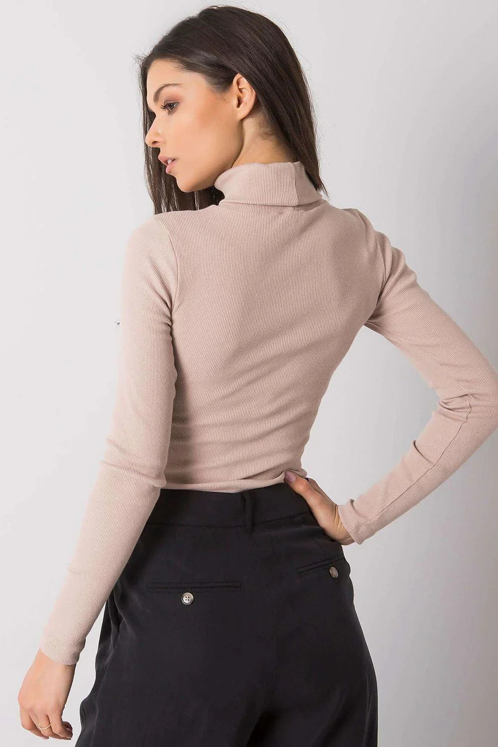 Women Fitted Cotton Turtleneck Sweater