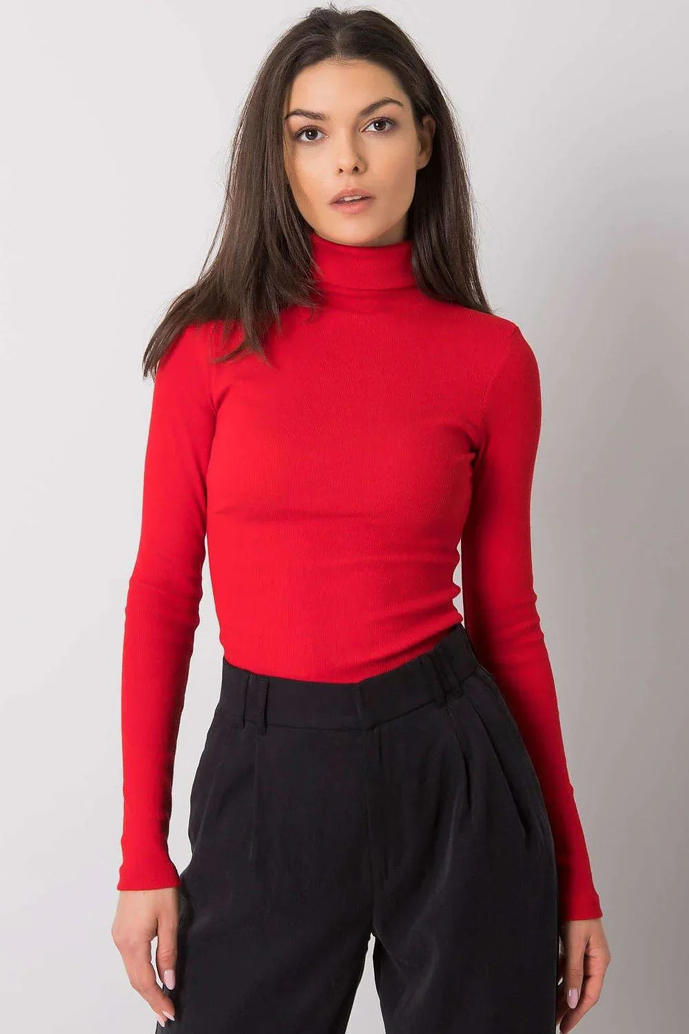 Women Fitted Cotton Turtleneck Sweater