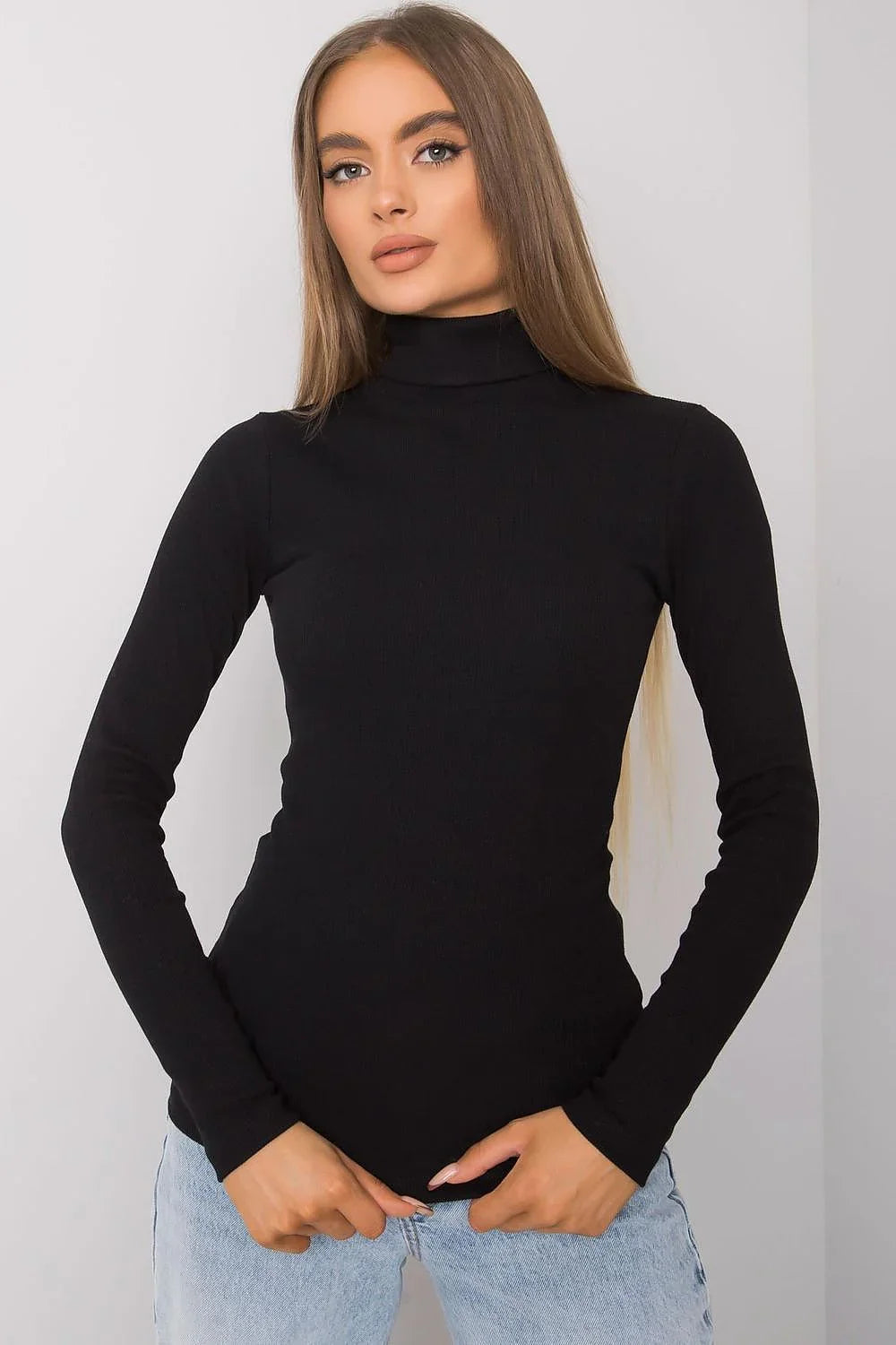 Women Fitted Cotton Turtleneck Sweater