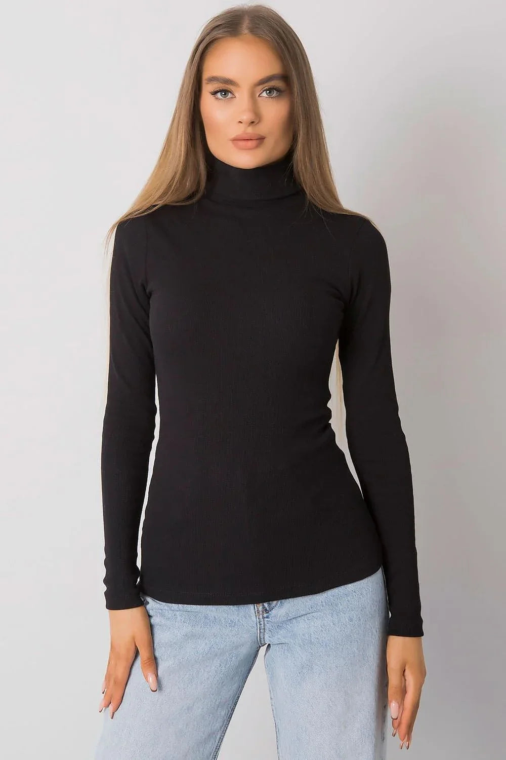 Women Fitted Cotton Turtleneck Sweater
