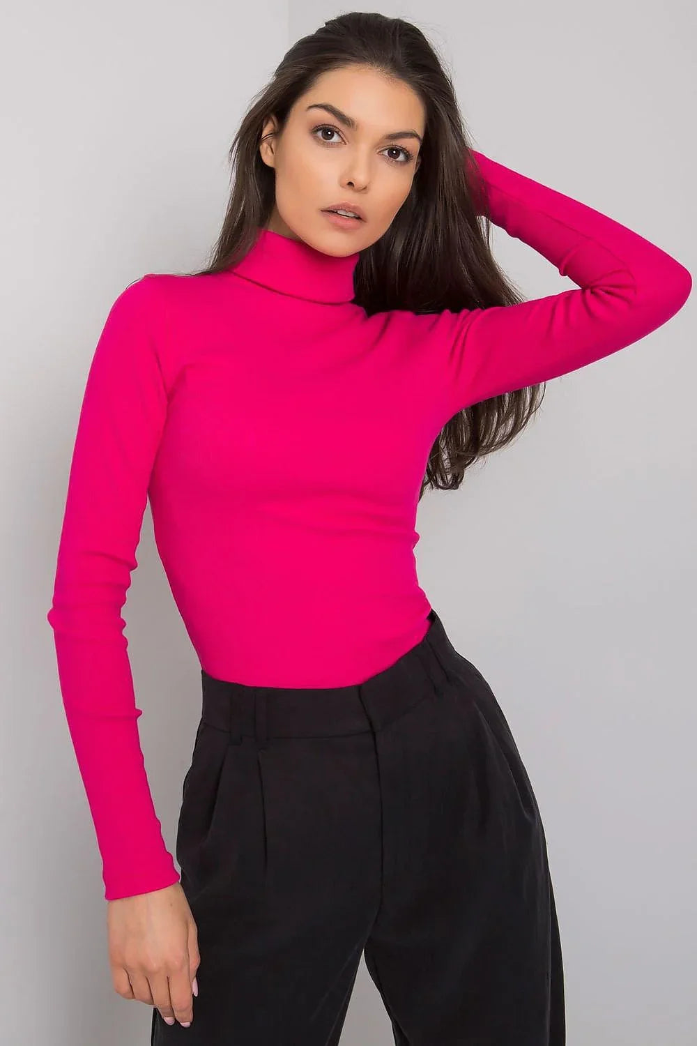 Women Fitted Cotton Turtleneck Sweater
