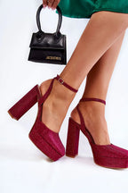 Women Glitter Platform Stiletto Sandals
