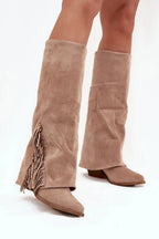 Women Heel Boots - Mid Block Shoes