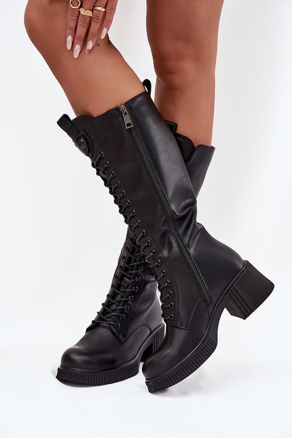 Women Heel Boots - Mid Block Shoes