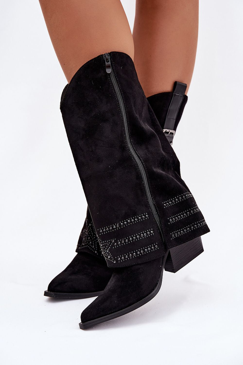 Women Heel Boots - Mid Block Shoes