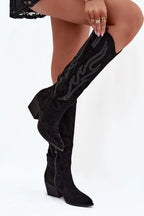 Women Heel Boots - Mid Block Shoes