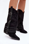 Women Heel Boots - Mid Block Shoes