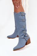 Women Heel Boots - Mid Block Shoes