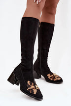 Women Heel Boots - Mid Block Shoes
